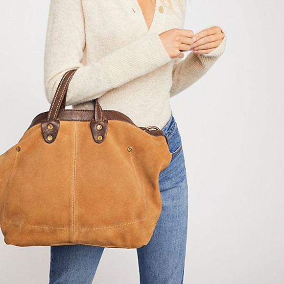 Free People Handbags - Free People Distressed Suede & Leather Tote NWT